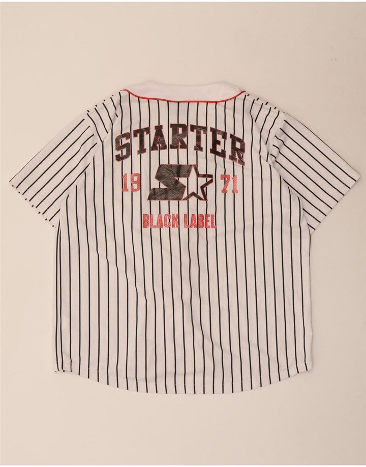 Starter Mens Graphic Jersey Top Small White Striped Polyester