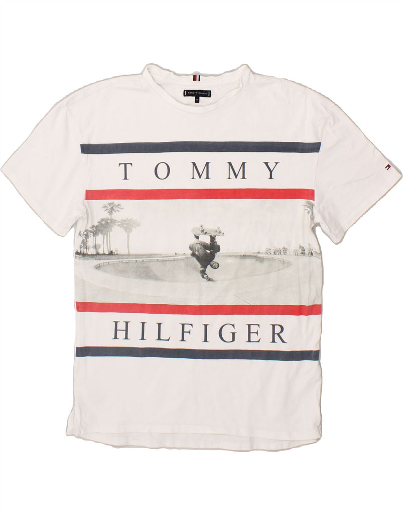 TOMMY HILFIGER Boys Graphic T-Shirt Top 15-16 Years White | Vintage Tommy Hilfiger | Thrift | Second-Hand Tommy Hilfiger | Used Clothing | Messina Hembry 