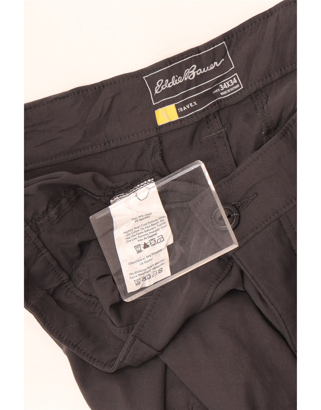 Eddie Bauer Mens Straight Chino Trousers W34 L34 Grey Nylon