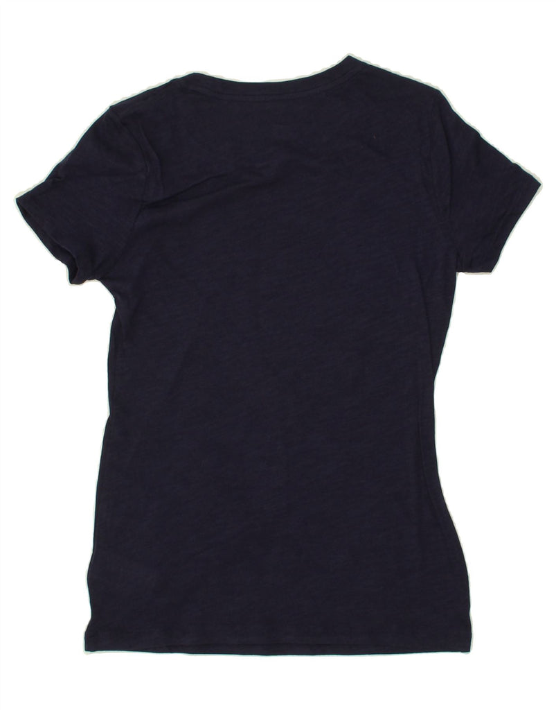 MICHAEL KORS Womens Graphic T-Shirt Top UK 4 XS Navy Blue Cotton Vintage Michael Kors and Second-Hand Michael Kors from Messina Hembry 