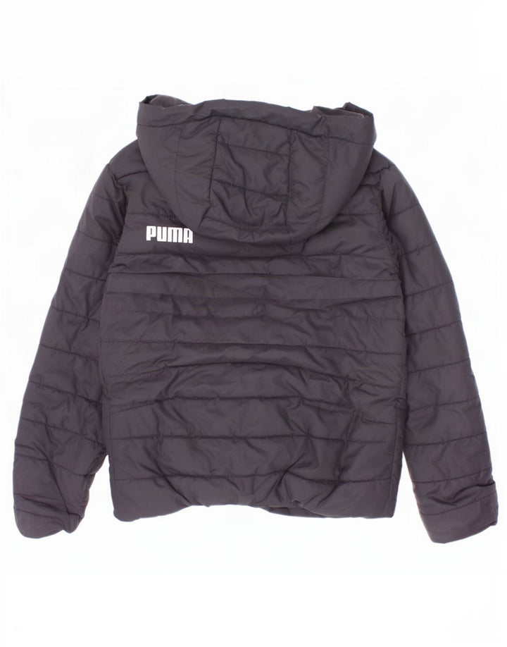 Puma Boys Hooded Padded Jacket 5-6 Years Black Polyester