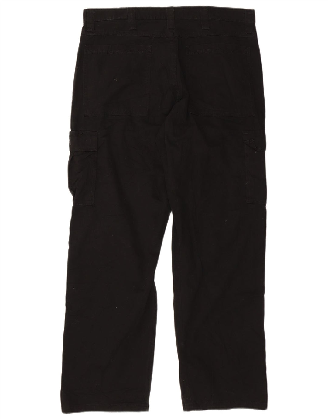 WRANGLER Mens Straight Cargo Trousers W36 L32  Black Cotton