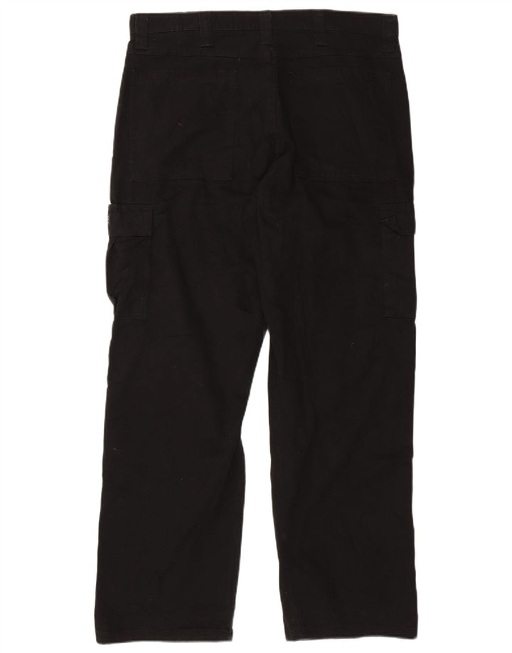 WRANGLER Mens Straight Cargo Trousers W36 L32  Black Cotton