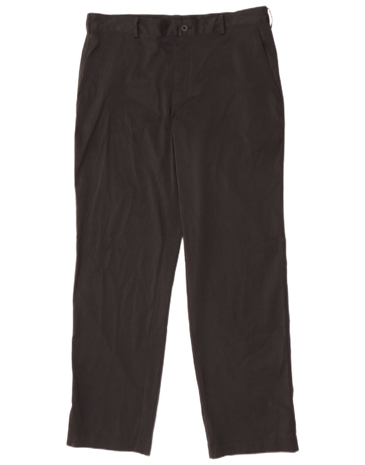 Nike Mens Dri Fit Straight Chino Trousers W34 L32 Black Polyester