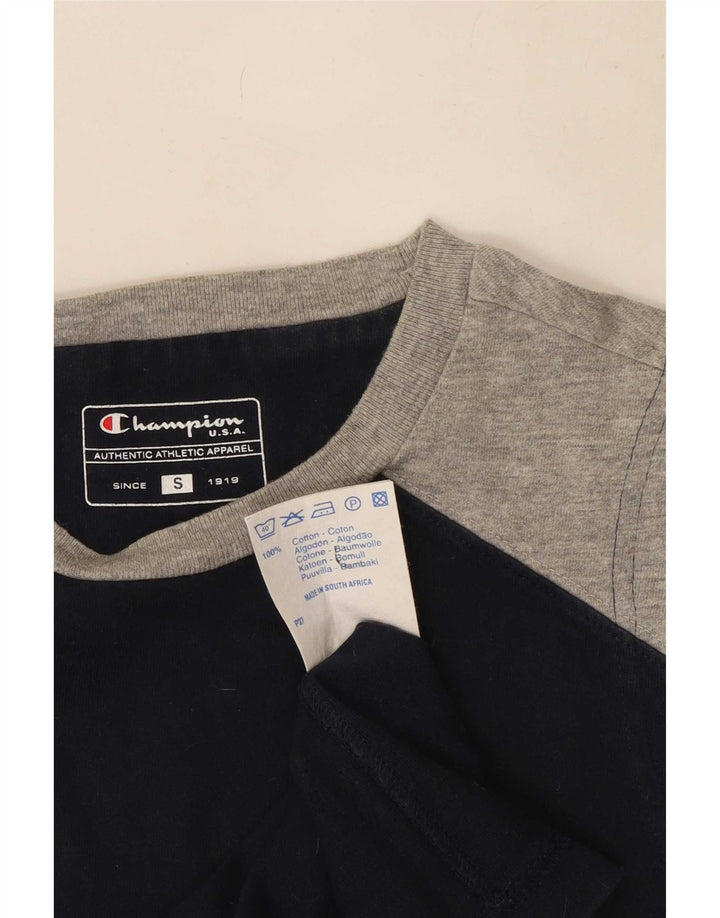 Champion Mens Graphic Vest Top Small Navy Blue Colourblock Cotton