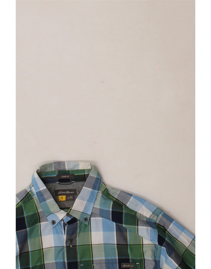 EDDIE BAUER Mens Classic Fit Shirt Medium Multicoloured Check Polyester Vintage Eddie Bauer and Second-Hand Eddie Bauer from Messina Hembry 