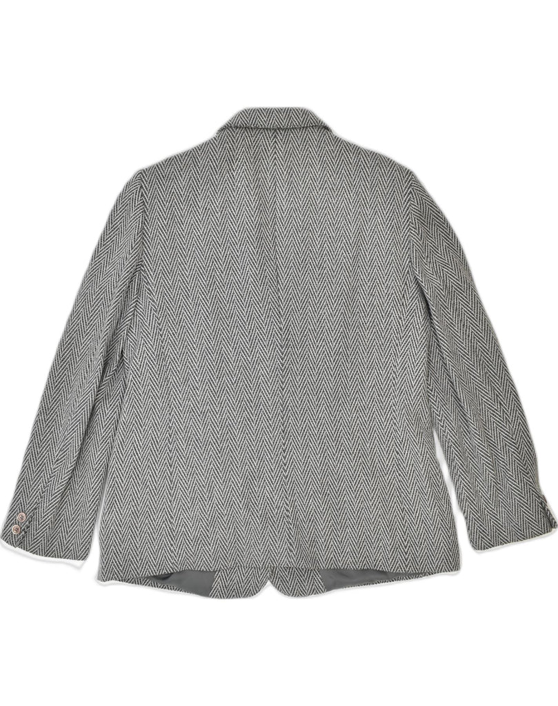 VINTAGE Womens 2 Button Blazer Jacket UK 20 2XL Grey Herringbone | Vintage Vintage | Thrift | Second-Hand Vintage | Used Clothing | Messina Hembry 