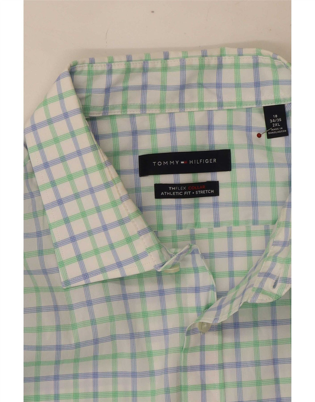 Tommy Hilfiger Mens Athletic Fit Shirt Size 18 2XL Multicoloured Gingham