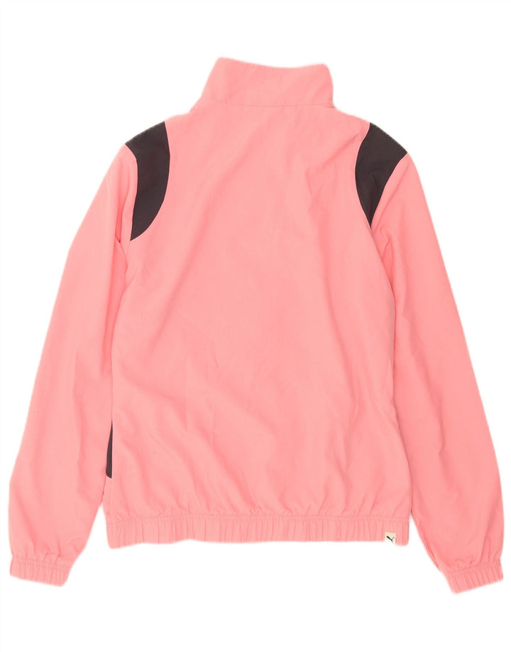 Puma Womens Tracksuit Top Jacket UK 14 Medium Pink Colourblock Polyester