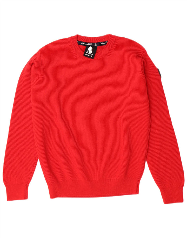 Marina Yachting Mens Crew Neck Jumper Sweater Small Red Virgin Wool