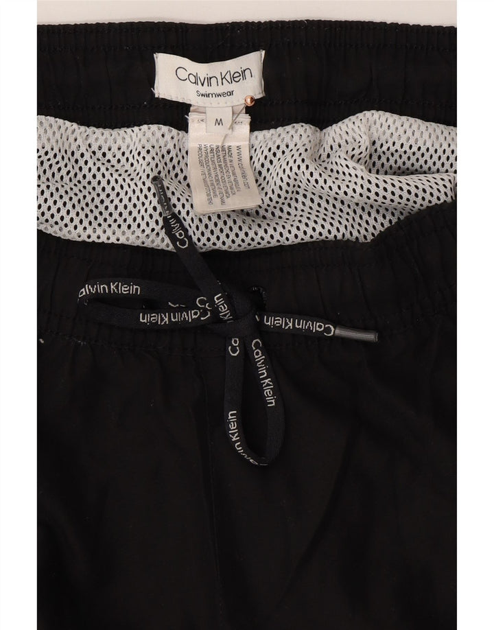 CALVIN KLEIN Mens Graphic Swimming Shorts Medium  Black Polyester
