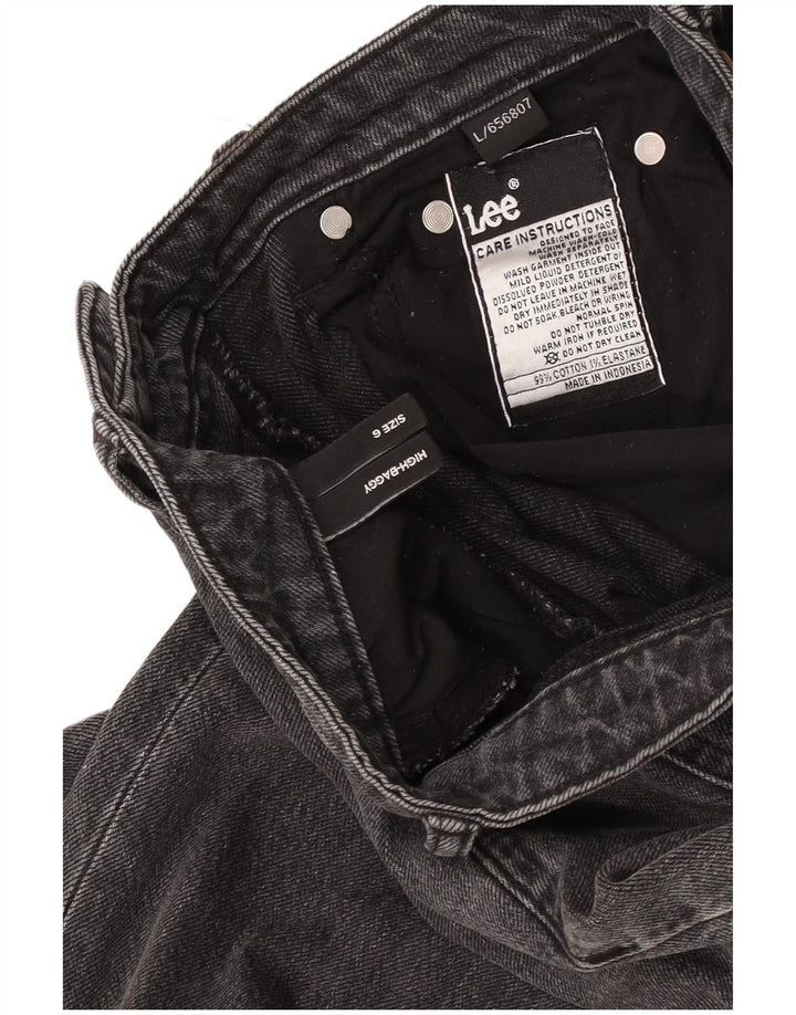 Lee Womens Baggy High Rise Straight Jeans US 6 Medium W24 L30 Grey Cotton