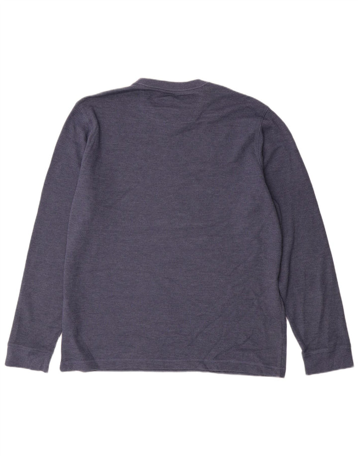 EDDIE BAUER Mens Top Long Sleeve Large Blue Cotton