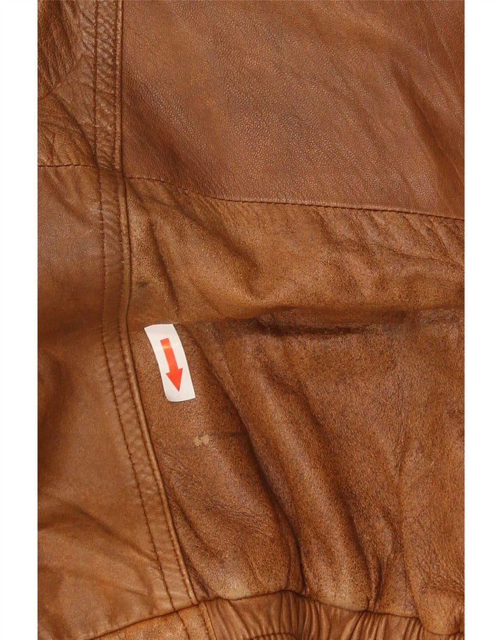 Vintage Mens Leather Jacket IT 56 2XL Brown