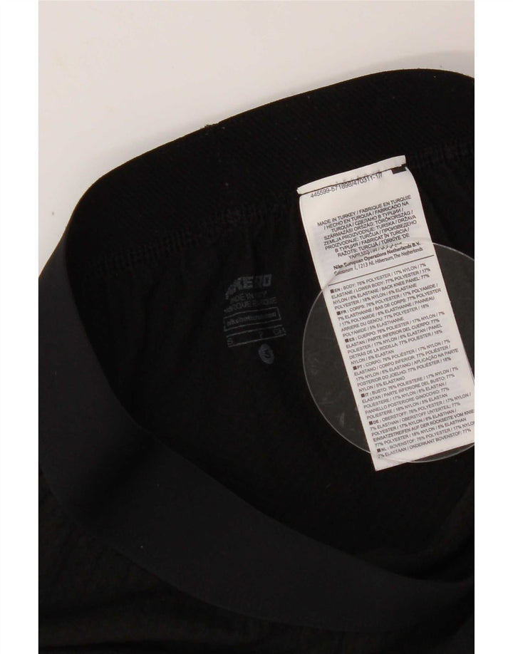 Nike Womens Graphic Leggings UK 10 Small Black Polyester