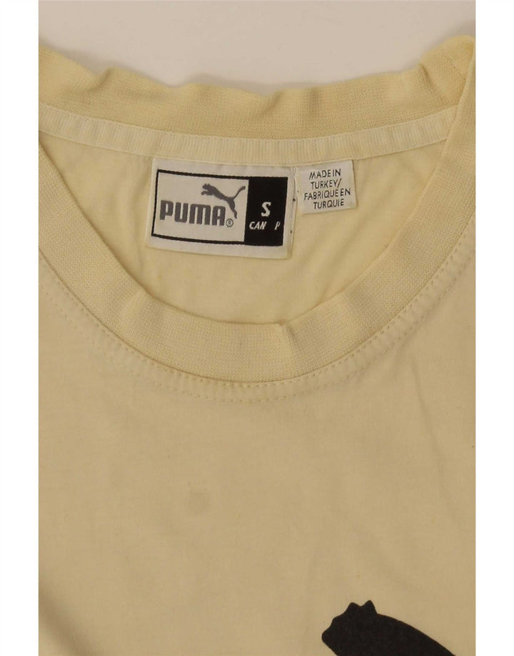 Puma Mens Graphic T-Shirt Top Small Yellow