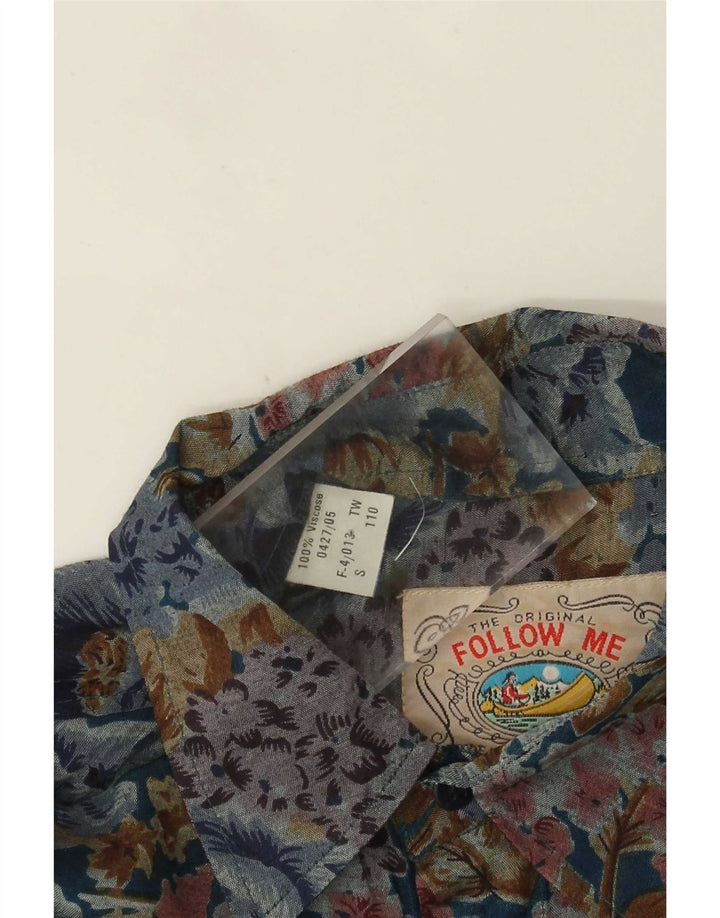 Vintage Mens Loose Fit Shirt Small Multicoloured Floral Viscose