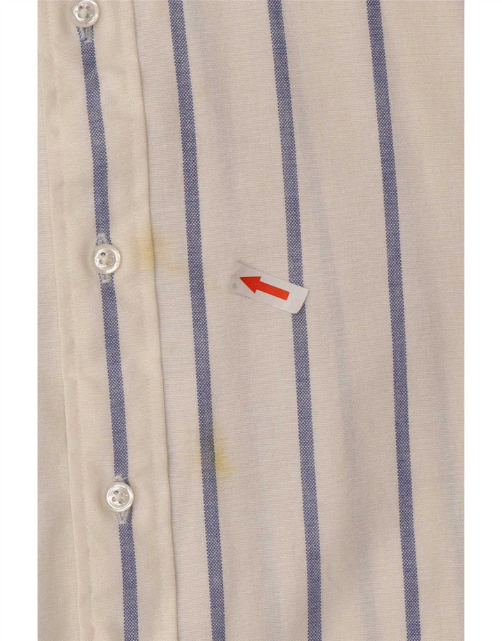 Chaps Mens Shirt Size 16 1/2 Large White Pinstripe Cotton