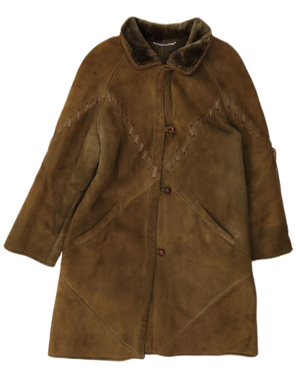 Igi & Womens Shearling Coat IT 42 Medium Khaki