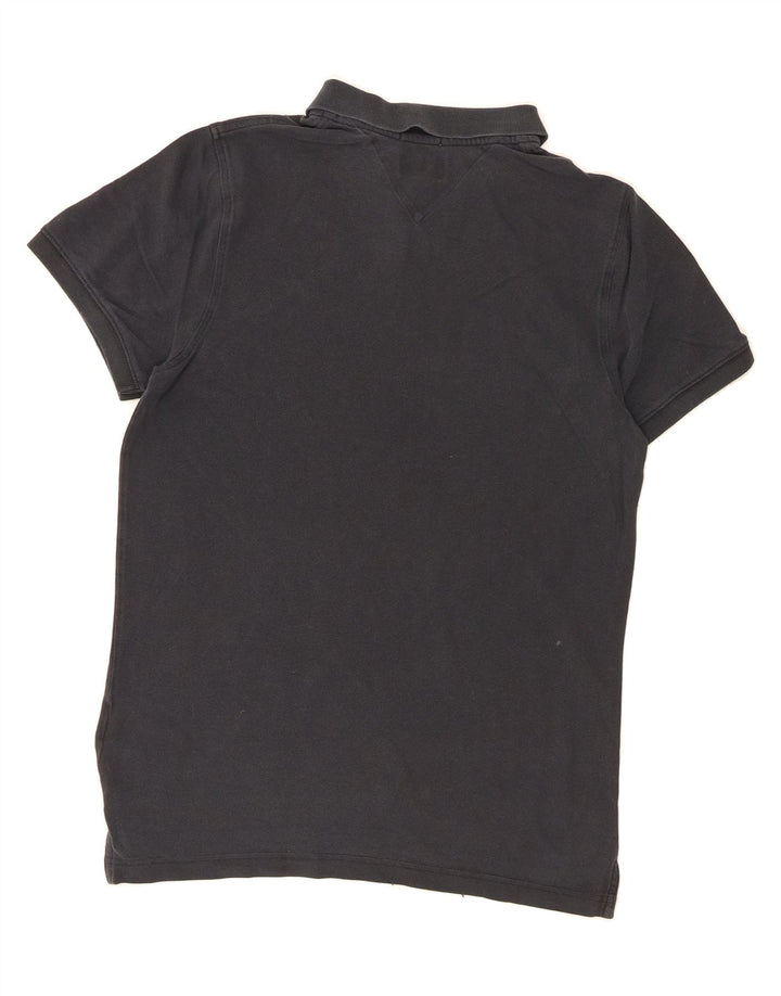 TOMMY HILFIGER Mens Slim Fit Polo Shirt Medium Black Cotton Vintage Tommy Hilfiger and Second-Hand Tommy Hilfiger from Messina Hembry 