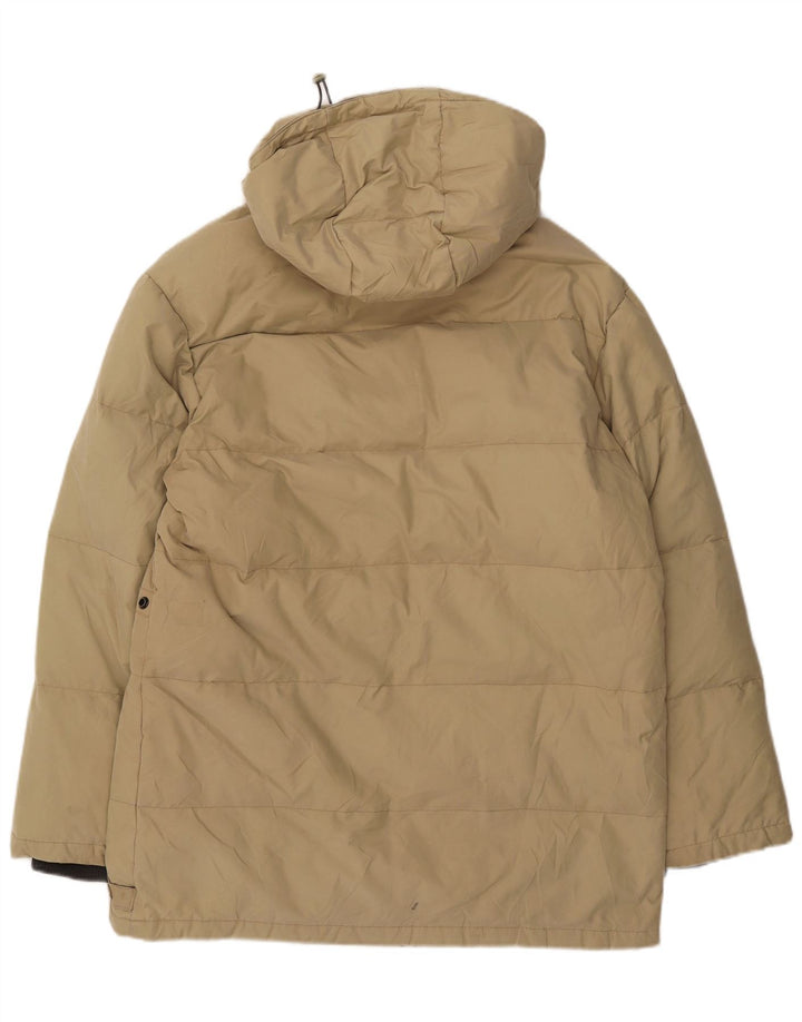 Energie Mens Hooded Padded Jacket UK 40 Large Beige Nylon