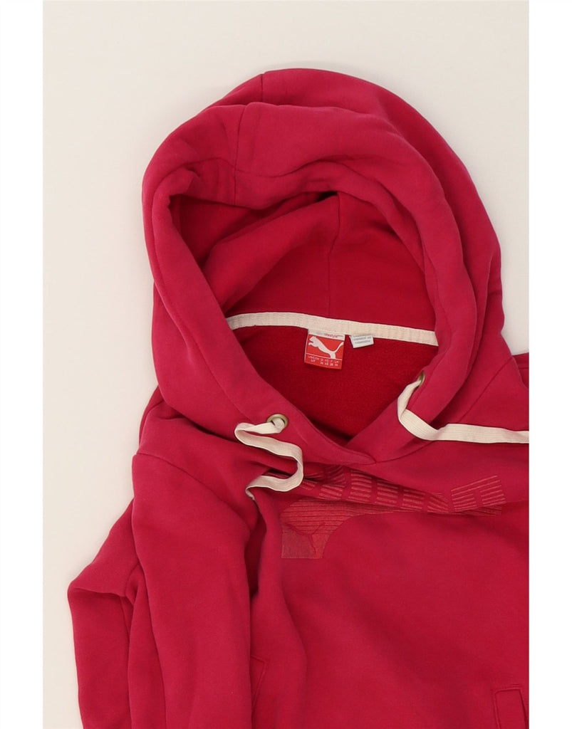 PUMA Womens Graphic Hoodie Jumper UK 10 Small Pink Cotton Vintage Puma and Second-Hand Puma from Messina Hembry 