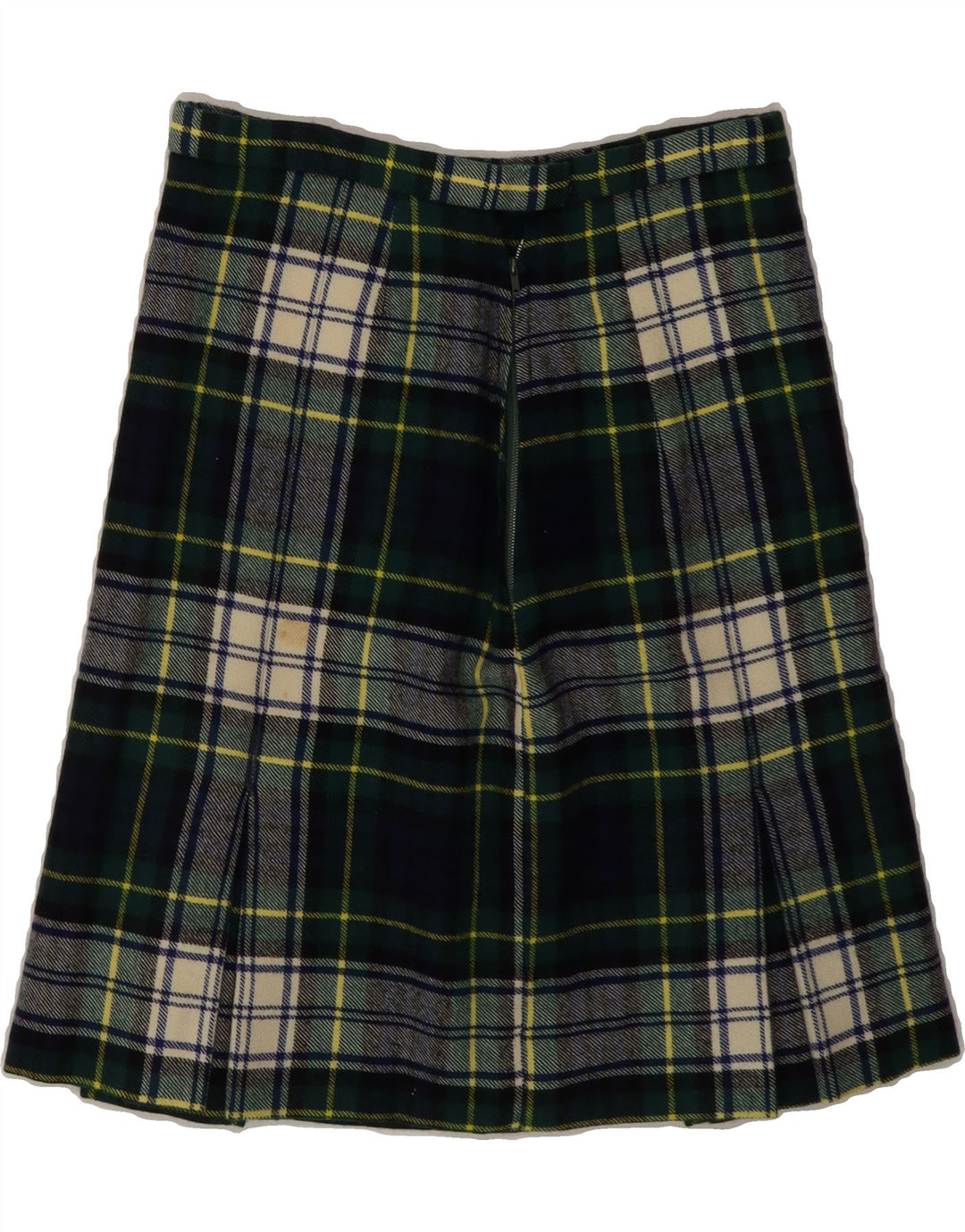 VINTAGE Womens A-Line Skirt W26 Small Green Plaid Vintage Vintage and Second-Hand Vintage from Messina Hembry 