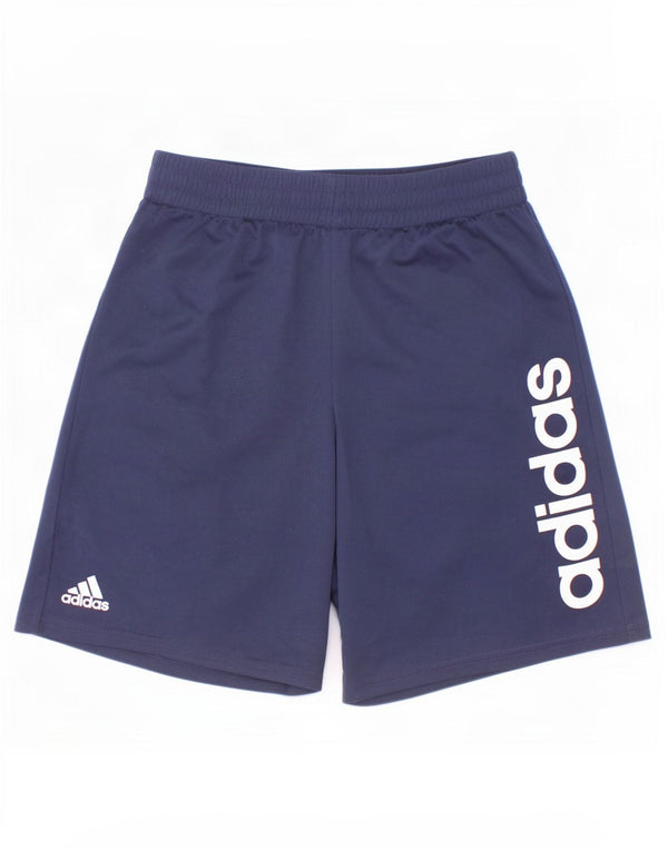 Adidas Boys Graphic Sport Shorts 10-11 Years Medium Navy Blue Polyester