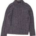Marks & Spencer Mens Zip Neck Jumper Sweater Medium Navy Blue Flecked