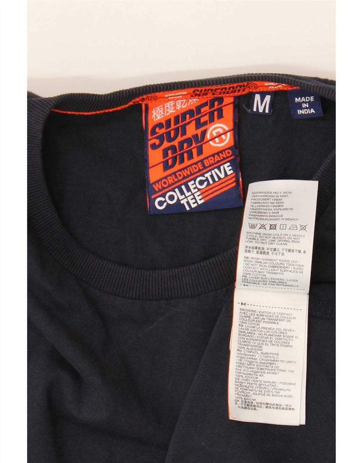 Superdry Mens T-Shirt Top Medium Navy Blue Cotton