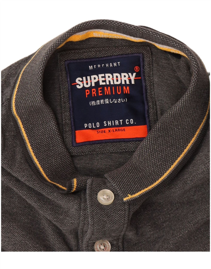 Superdry Mens Polo Shirt XL Grey