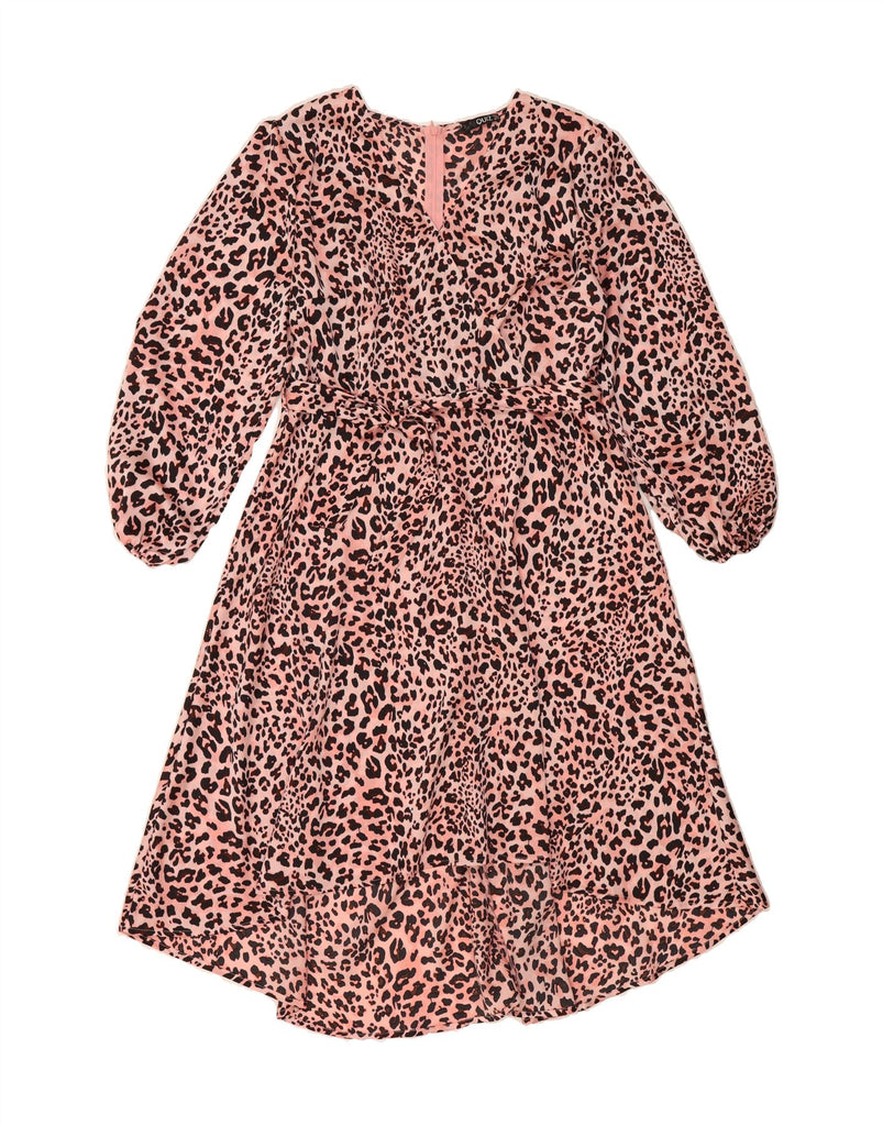 QUIZ Womens Long Sleeve A-Line Dress UK 18 XL  Pink Animal Print Polyester Vintage Quiz and Second-Hand Quiz from Messina Hembry 