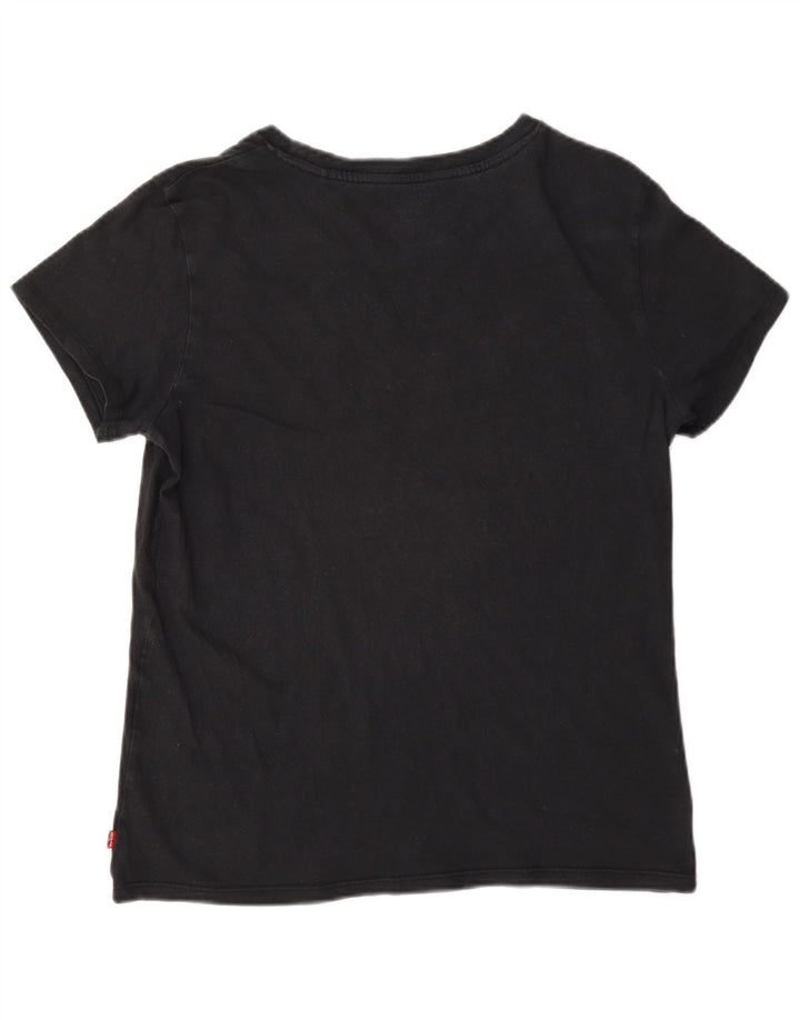 Levi's Womens Graphic T-Shirt Top UK 14 Medium Black