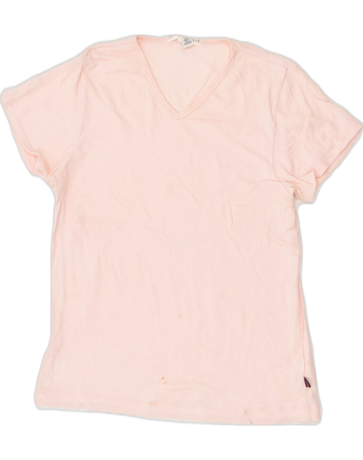 TOMMY HILFIGER Womens Sleepwear T-Shirt Top UK 14 Large Pink Cotton | Vintage Tommy Hilfiger | Thrift | Second-Hand Tommy Hilfiger | Used Clothing | Messina Hembry 