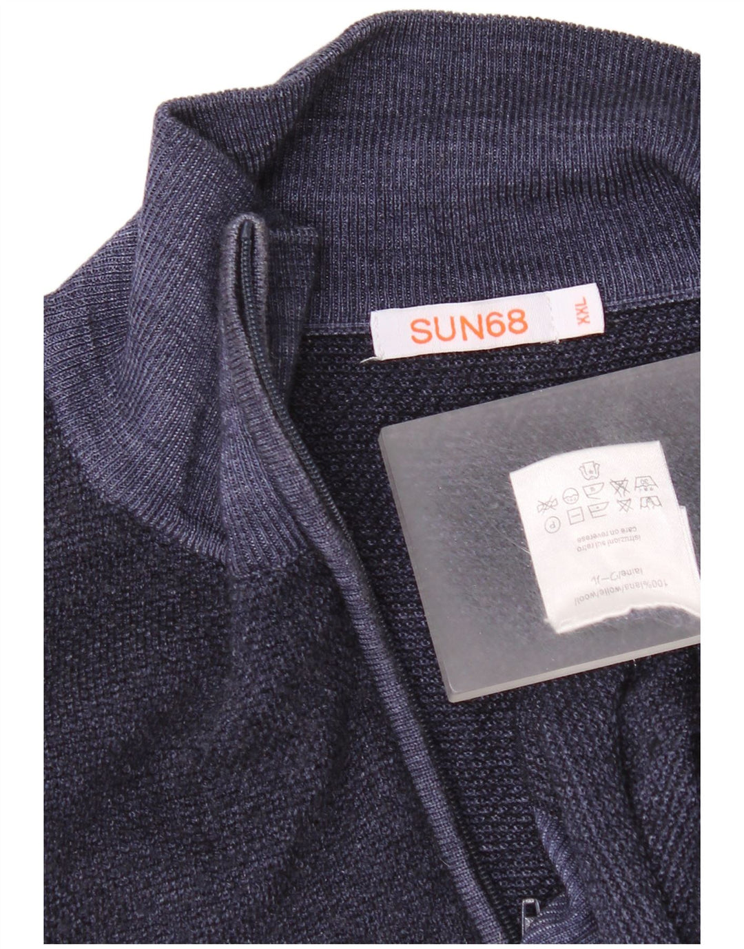 Sun68 Womens Cardigan Sweater UK 20 2XL Navy Blue Wool