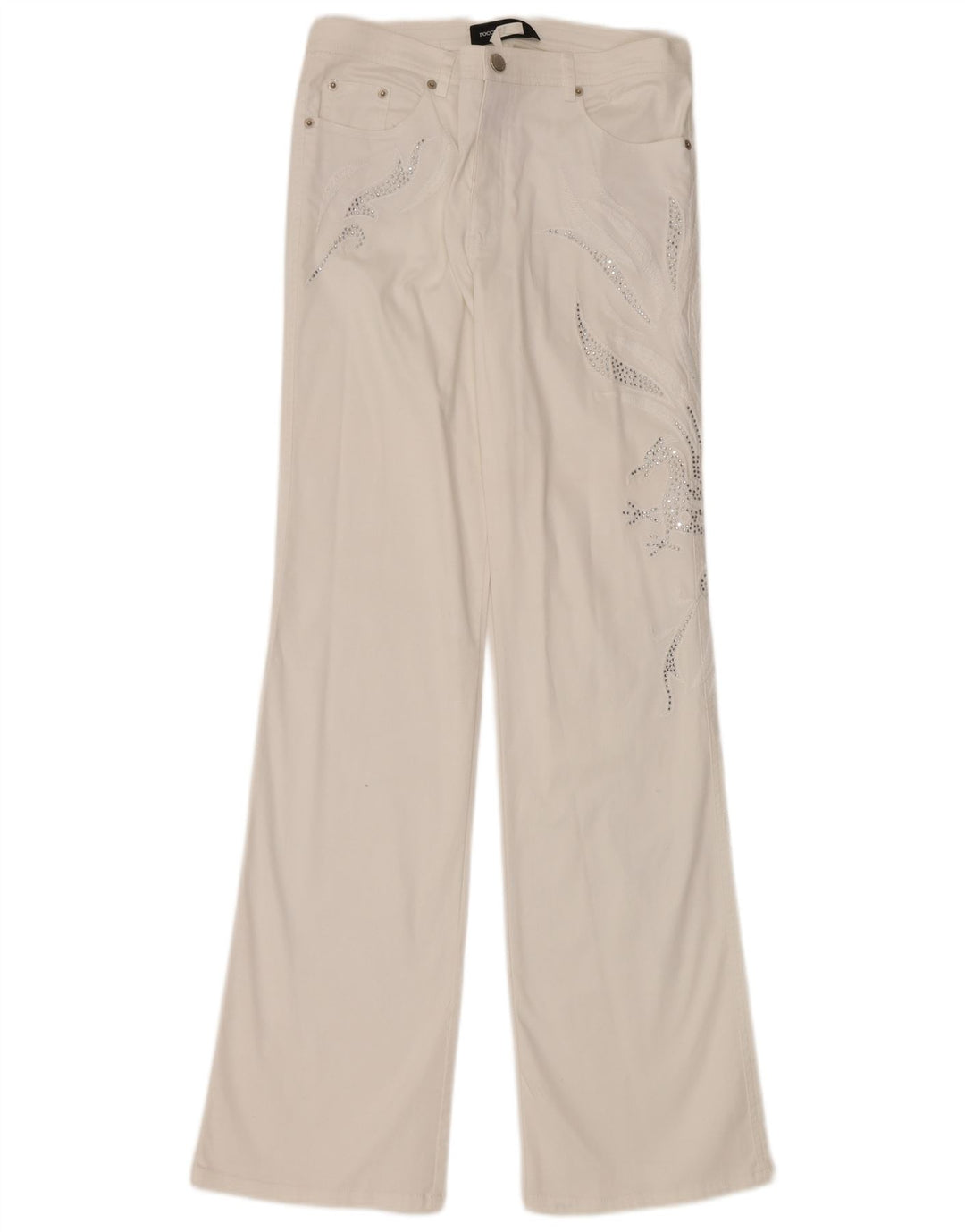 ROCCOBAROCCO Womens 2 Button 2 Piece Set UK 14 Medium W32 L34 White