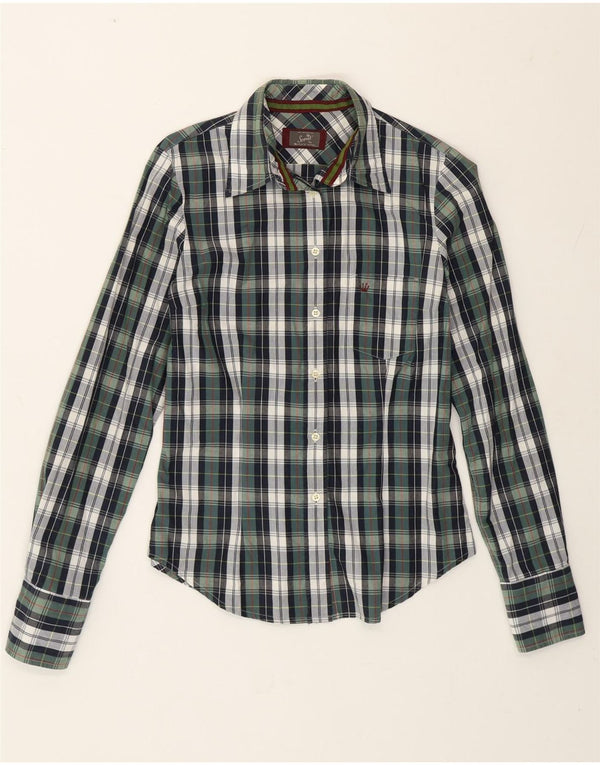 Scout Womens Shirt UK 12 Medium Green Check Cotton