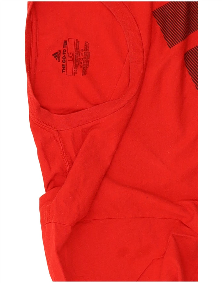 Adidas Mens Graphic T-Shirt Top Large Red Cotton