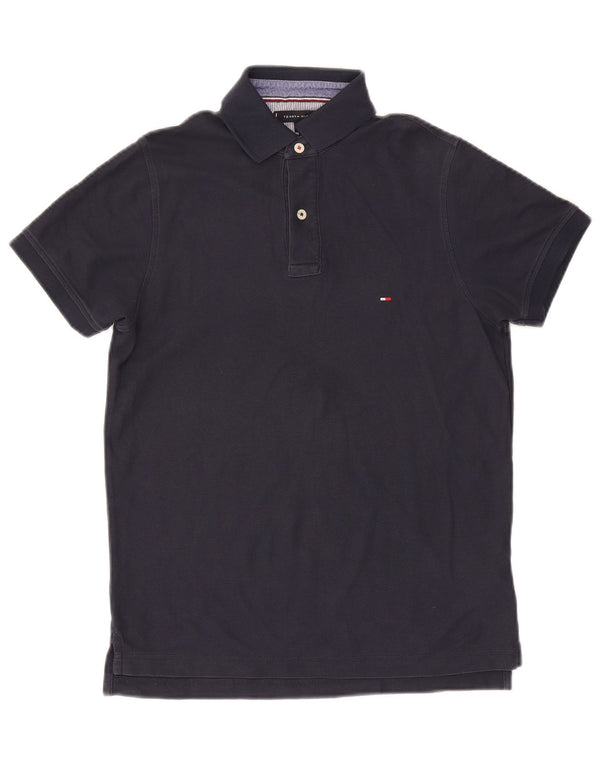 Tommy Hilfiger Mens Slim Fit Polo Shirt Small Navy Blue Cotton