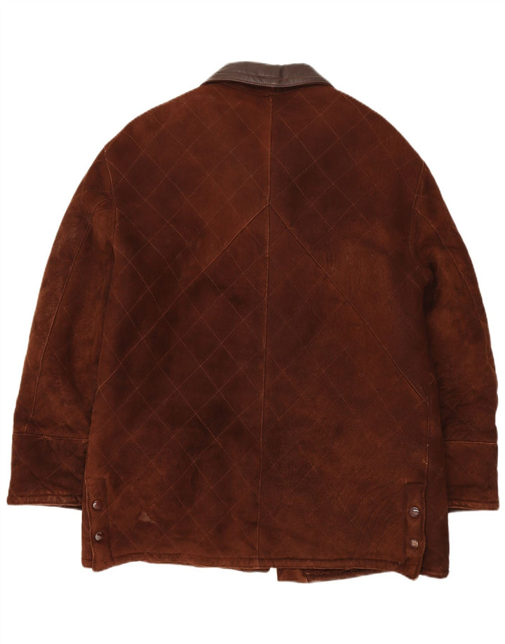 Vintage Mens Shearling Jacket IT 50 Large Brown Shearling