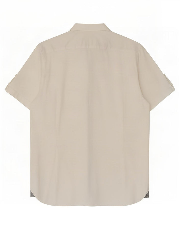 Ted Baker Mens Short Sleeve Shirt Size 6 2XL White Cotton