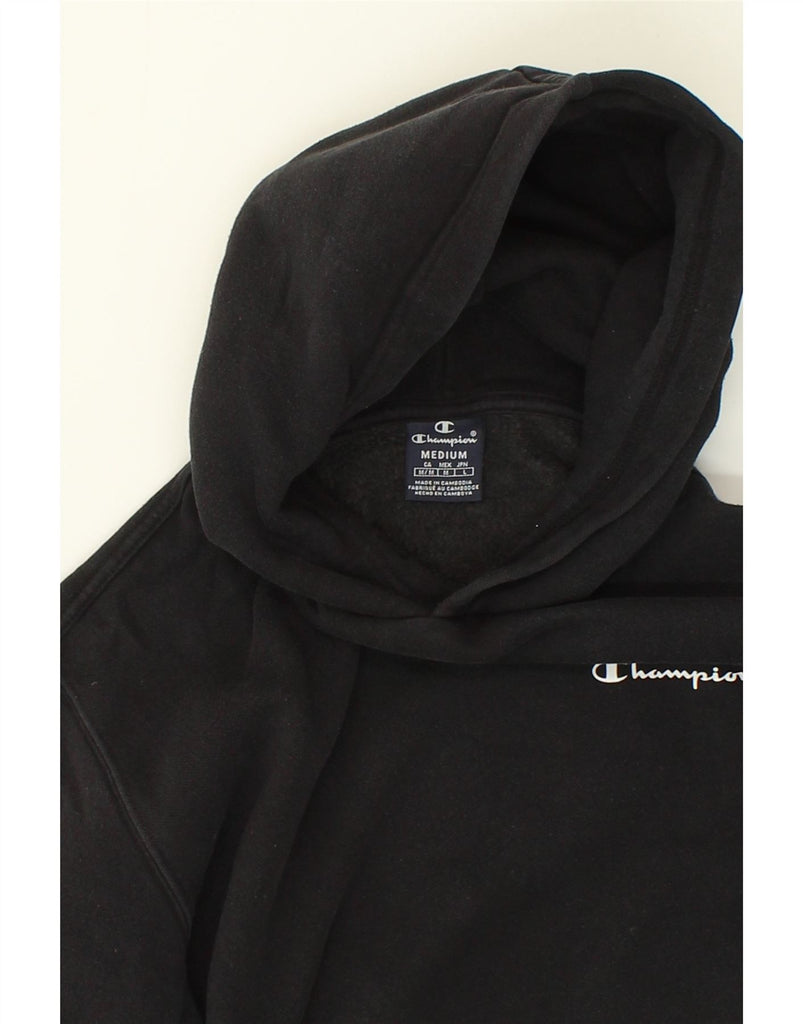 CHAMPION Womens Hoodie Jumper UK 14 Medium Black Cotton | Vintage Champion | Thrift | Second-Hand Champion | Used Clothing | Messina Hembry 