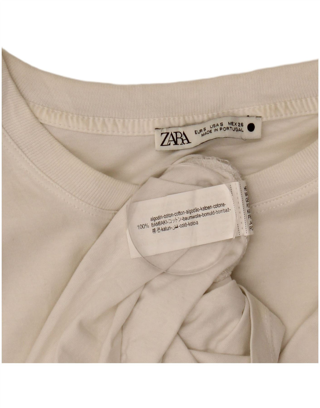 Zara Womens Vest Top UK 10 Small White Cotton