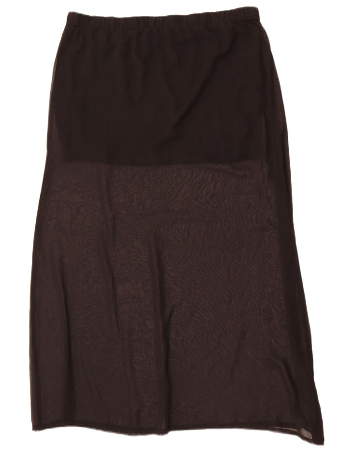 Benetton Womens A-Line Skirt Large W34  Black Polyester