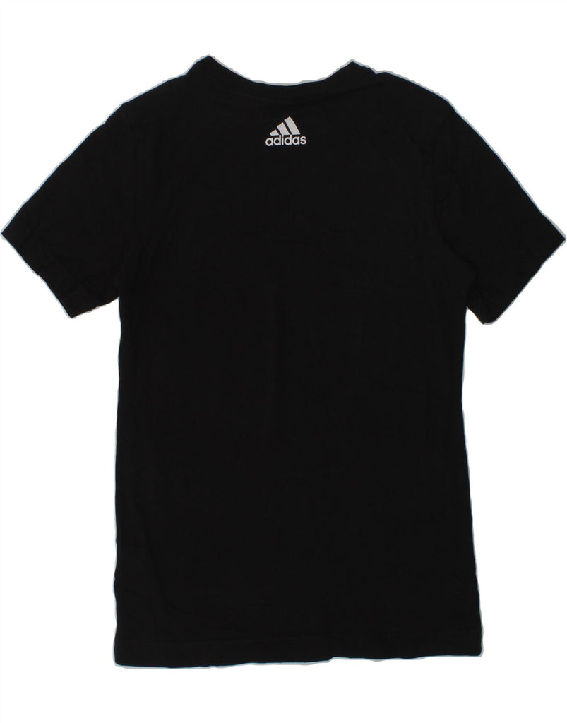 ADIDAS Girls Graphic T-Shirt Top 9-10 Years Black Cotton | Vintage Adidas | Thrift | Second-Hand Adidas | Used Clothing | Messina Hembry 