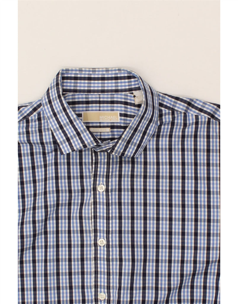 MICHAEL KORS Mens Shirt Size 17 XL Blue Check Vintage Michael Kors and Second-Hand Michael Kors from Messina Hembry 