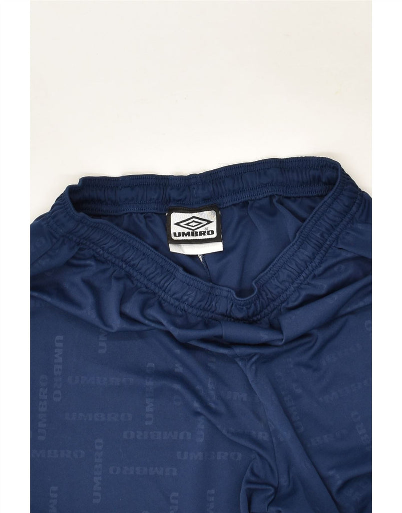 UMBRO Mens Graphic Sport Shorts Large Navy Blue Polyester | Vintage Umbro | Thrift | Second-Hand Umbro | Used Clothing | Messina Hembry 