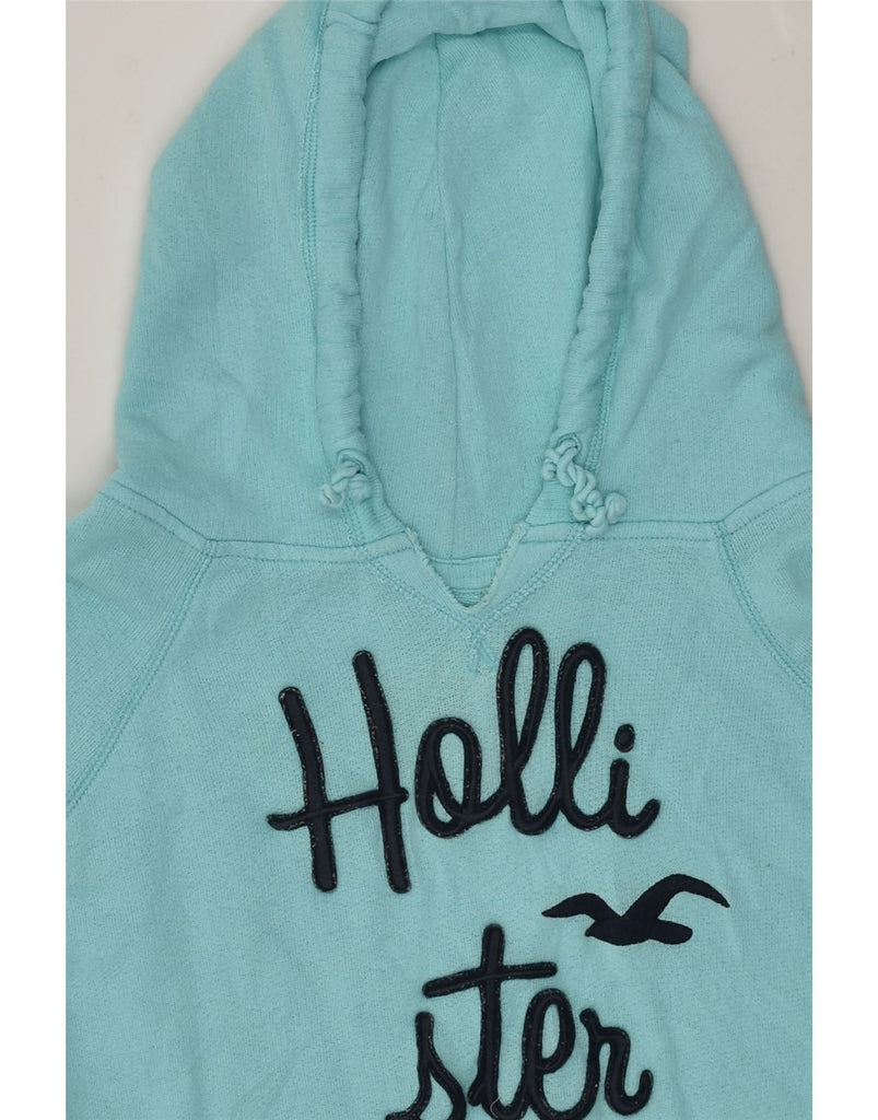 HOLLISTER Womens Loose Fit Graphic Hoodie Jumper UK 14 Medium Turquoise | Vintage Hollister | Thrift | Second-Hand Hollister | Used Clothing | Messina Hembry 