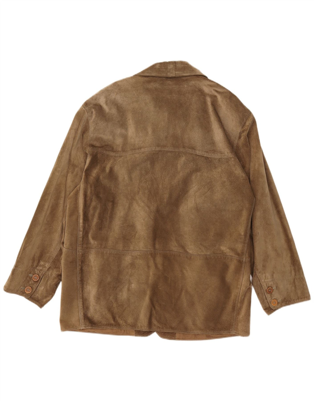 Vintage Mens 4 Button Suede Blazer Jacket IT 48 Medium Brown Leather