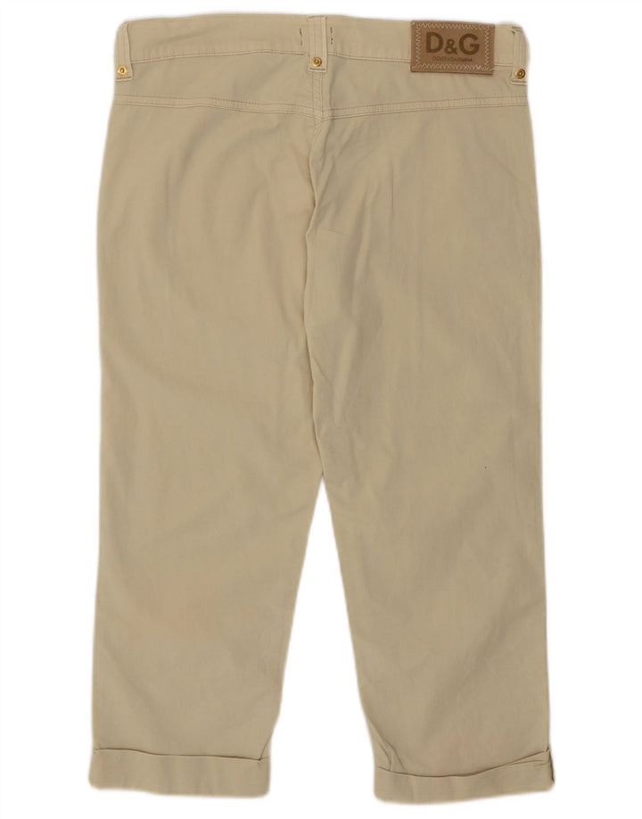 Dolce & Gabbana Womens Capri Trousers IT 40 Small W26 L20 Beige